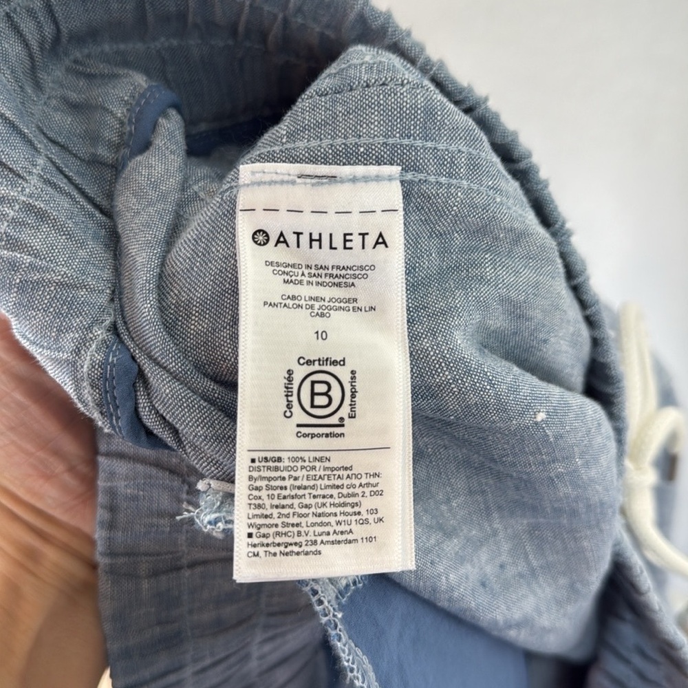 Athleta Cabo Linen Jogger Pant 10 - Picture 8 of 9